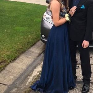 dark blue dress